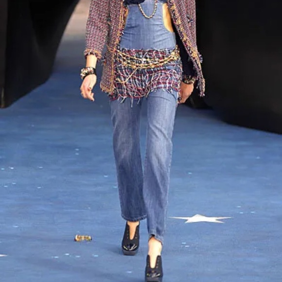 Chanel Vintage Denim Tweed Pants